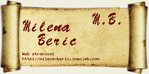 Milena Berić vizit kartica